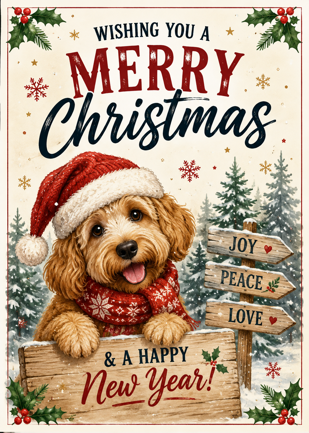 A festive Christmas card perfect for sending warm wishes to someone special.