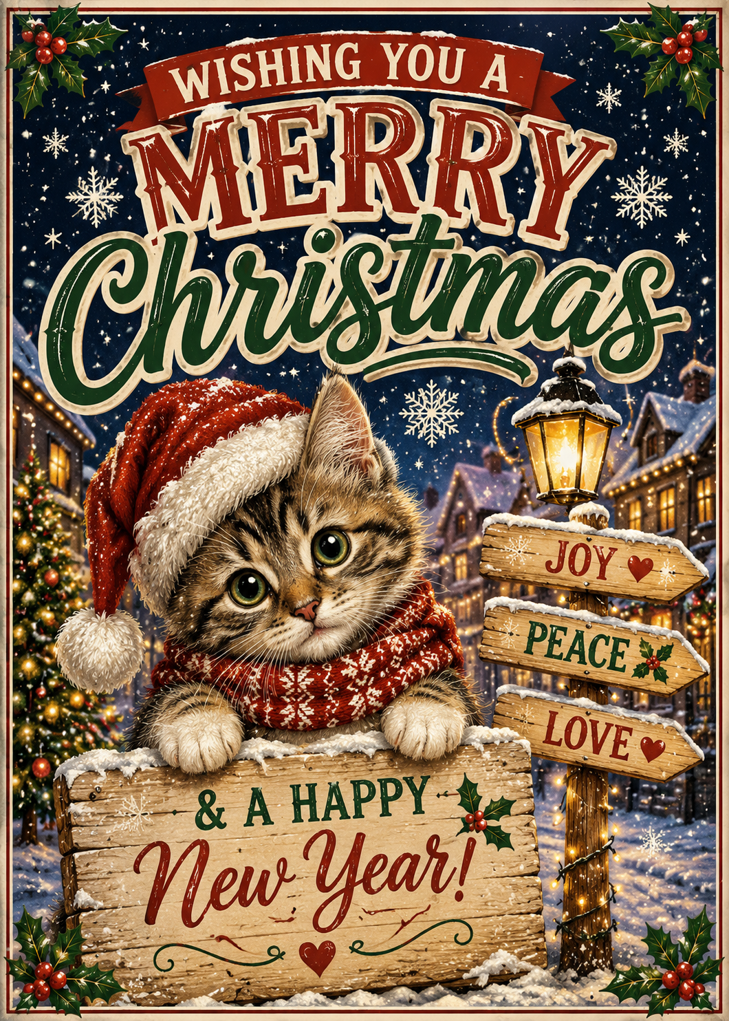 A festive Christmas card perfect for sending warm wishes