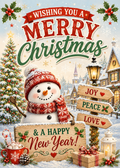 A festive Christmas new year with a snow man