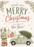 A festive merry Christmas new year in you car