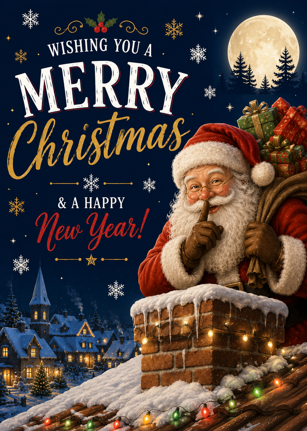 A festive merry Christmas and new year