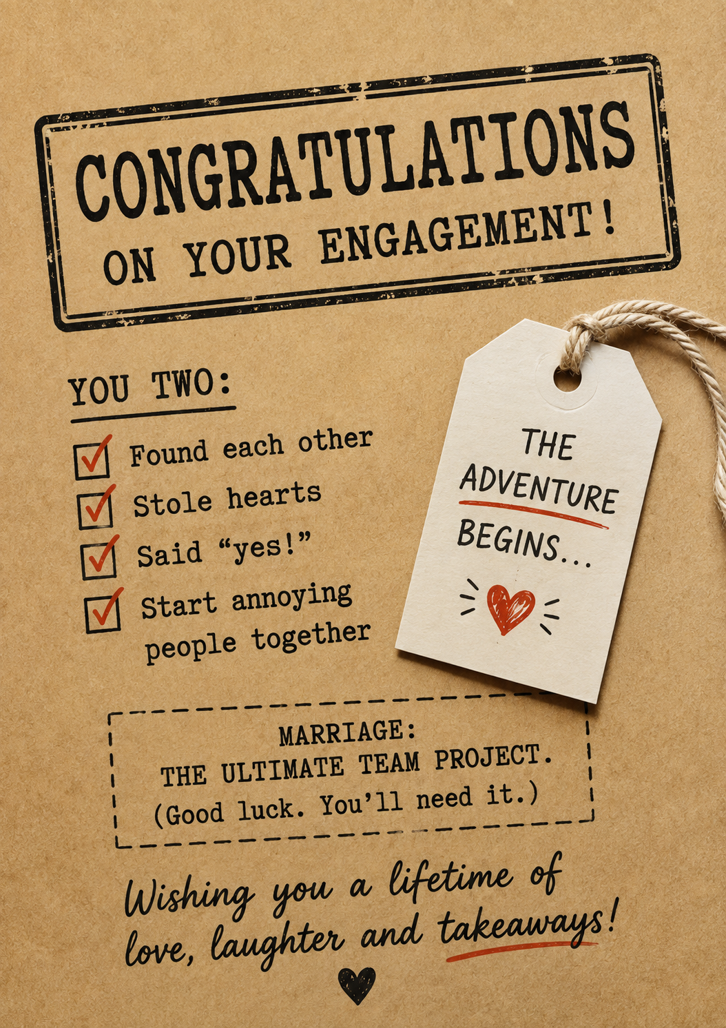Engagement card for you